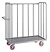 Little Giant OTL2448-6PY 3-Sided Bulk Trucks, Tubular Steel Sides, 48" Interior Height, 3600 lb. Capacity, 6" Polyurethane, Retaining Lip, 24" Width x 48" Length, Gray