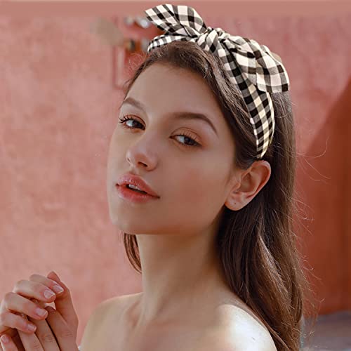 Lvyeer Knotted Bow Headbands For Women Bowknot Hair Bands Knotted Wide Headbands With Teeth For Women And Girls Cute Non-Slip Headbands Hair Accessories 4 Colors #TOP1