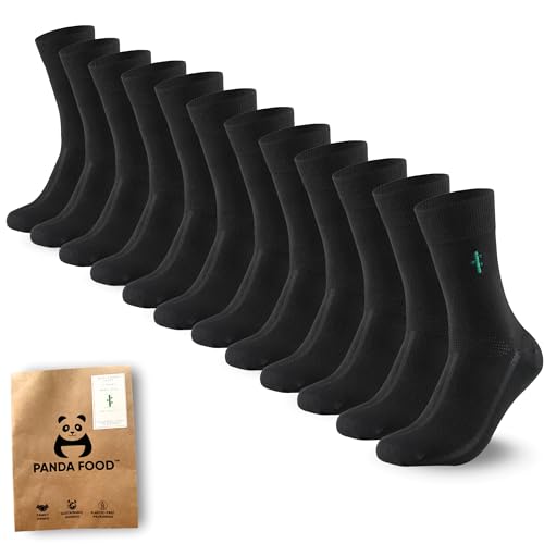 PANDA FOOD 6 Pairs Premium Men's Bamboo Dress Work Socks | Moisture-Wicking, Antibacterial, and Breathable | UK Size 7-11 | Black PANDA FOOD 6 Pairs Premium Men's Bamboo Dress Work Socks | Moisture-Wicking, Antibacterial, and Breathable | UK Size 7-11 | Black