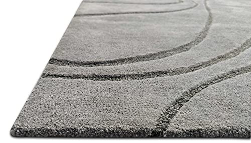 Image of Ocean Wave Modern Carpet for Living Room Bedroom and Hall Size (8 x 11) Feet Color Grey