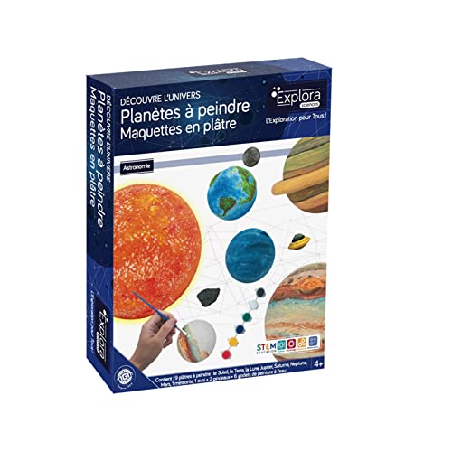 EXPLORA - Planetas de Yeso para Pintar - Astronomía - 544230-9 Piezas - Sistema Solar - Pintura - Juego para niños - DIY - Pasatiempo Creativo - Espacio - Universo - Científico - A Partir de 4 años