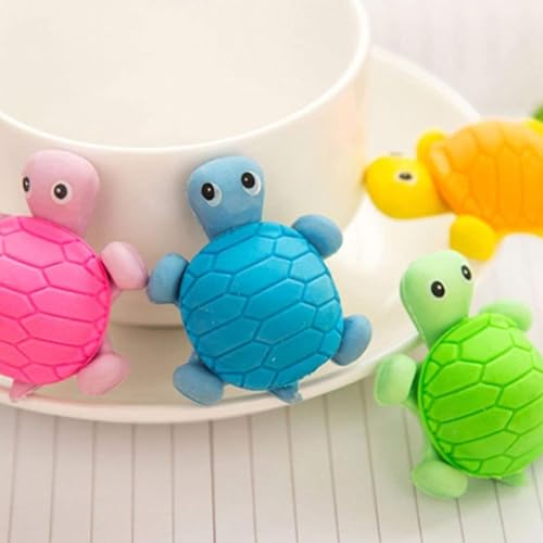 Image of AK Store (Pack of 4) 3D Cute Cartoon Shape Rubber Pencil Erasers, School Stationery for Kids, Boys Girls, Birthday Return Gifts (Turtle)
