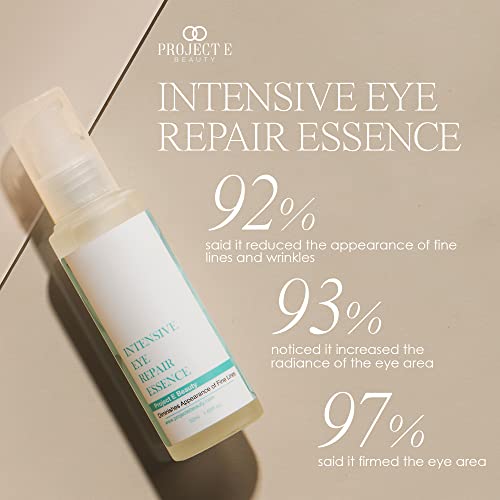 Intensive Eye Repair Essence by Project E Beauty | Hydrating Formula with Hyaluronic Acid | Smooths Fine Lines | Plumps Eye Area | Reduces Puffiness & Dark Circles | Lightweight & Organic | 50ml - Image 5