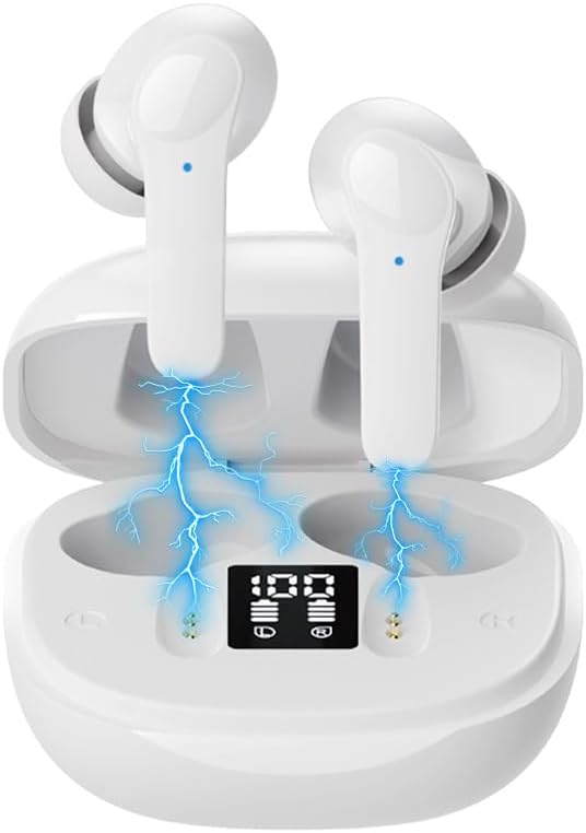 AI Translation Earbuds, Real Time 144 Languages 60H Playtime Translator Ear Buds Audifonos Traductores Inglés Español Wireless Earphones Bluetooth Headphones for Travel Business Meeting (White)