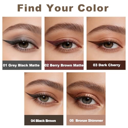 Image of Grey Black Matte Gel Eyeliner Pencil, Waterproof Smudge-proof Long Lasting Plum Eye Liner, High-Pigmented Smooth Creamy Formula for Mature Women, Eyes Makeup Pen with Sharpener