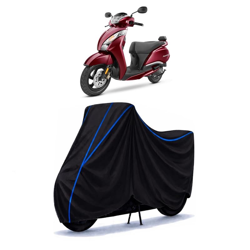 Image of Scooty Cover Water Resistant for Wego Disc | Universal Scooter & Bike Cover | Heavy Duty UV Dust, Rain & Scratch Protection | Elastic Fit All Weather Indoor Outdoor | Black with Blue Piping