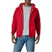 Hanes Men's Full Zip EcoSmart Fleece Hoodie, Deep Red, Medium