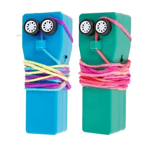 2 Pack Loop Lasso String Shooter Toy, Handheld Zip String Rope Launcher Thruster, Creative Handheld Cat Rope Launcher Thruster Toy, Fidget Toy Easter Gift for Kids (Blue & Green)