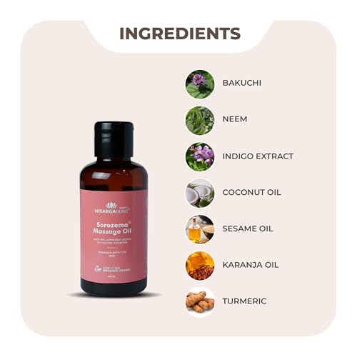 Image of SONARK'S NISARGA HERBS Sorozema Oil (100ml) - Ayurvedic Relief for Dry, Flaky & Psoriasis-Prone Skin - Natural Herbal Hair & Body Oil for Scalp Care, Dandruff & Redness Support