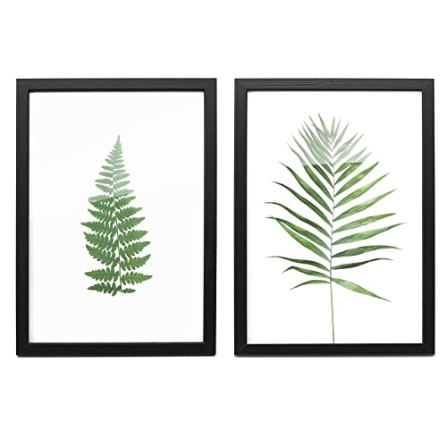 Lot de 2 cadres photo en bois noir - 320 x 230 mm - Pour écran mural ou table - Affichage des images - Cadre photo rustique en bois - Horizontal + Vertical Cover