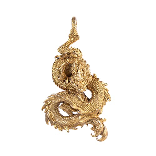 COPPERTIST.WU Brass Chinese Dragon Pendant Necklace for Menä¸¨Cool Gothic Punk Dragon Head Animal Charm