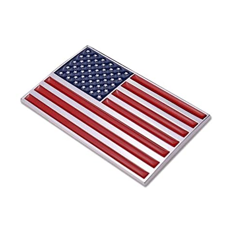 3D American Flag Metal Car Sticker, 3.15" x 2" USA Flag Decal, Zinc Alloy Emblem for Truck, Car, Motocycle, Boat (Original) Cover
