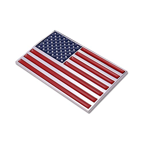 3D American Flag Metal Car Sticker 3.15 x 2 USA Flag Decal Zinc Alloy Emblem for Truck Car Motocycle Boat (Original)