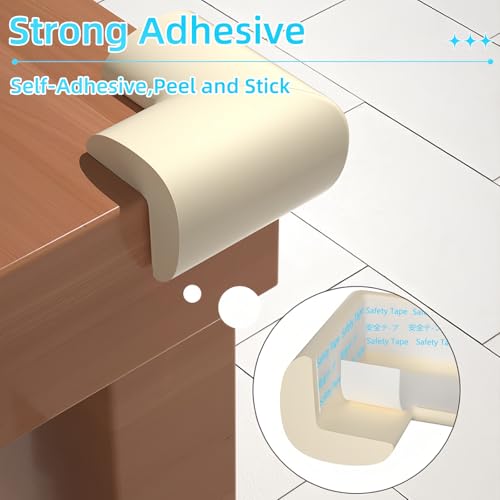 Image of ZOMPAGO Baby Proofing Edge & Corner Guards, 10 PCS Soft NBR Foam Safety Bumpers for Furniture, Strong Adhesive,No Residue,Protects Toddlers from Sharp Corners on Tables,Cribs,Fireplaces /Glass Surfaces