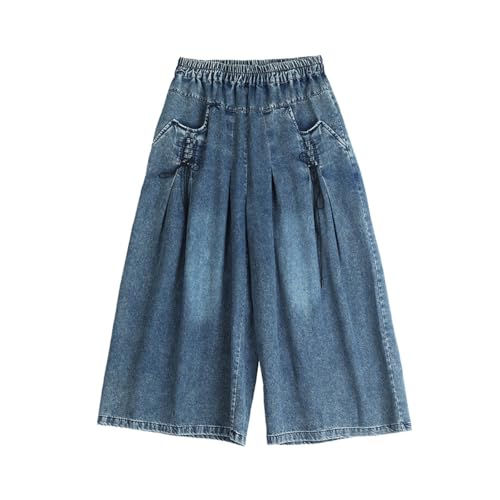 BXCNCKD Korean version denim skirt pants for women's loose and slimming casual oversized wide leg jeans2