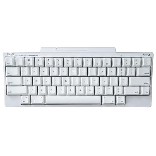 HHKB - Happy Hacking Keyboard Professional Hybrid Type-S Snow (Wireless, Bluetooth, Wired, USB, Silent, Mac, Windows, White, Printed) with 2 Year Advance Exchange Warranty