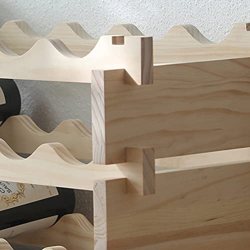 Soporte para botellas de vino de madera sólida 5 niveles 70x30x62 cm miniatura 5