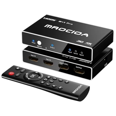 mrocioa 3 Port HDMI Switch with Remote Cover