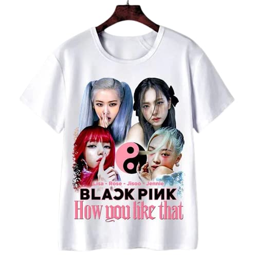 Round Neck Half Sleeve BTS Girls black pink girls Printed Tshirt for kids Boys and Girls
