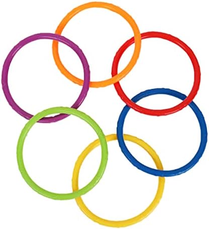Colourful Swimming Pool Toys Outdoor Toss and Diving Rings Set of 6