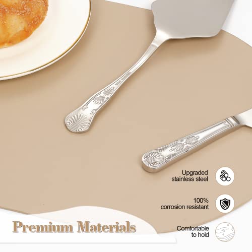 Silver Cake Knife And Server Set, Personalized Cake Cutting Set For Wedding, Cake Cutter Pie Pizza Server Set, Engraved Cake Serving Set For Anniversary Birthday Party Gift (Silver) #TOP4