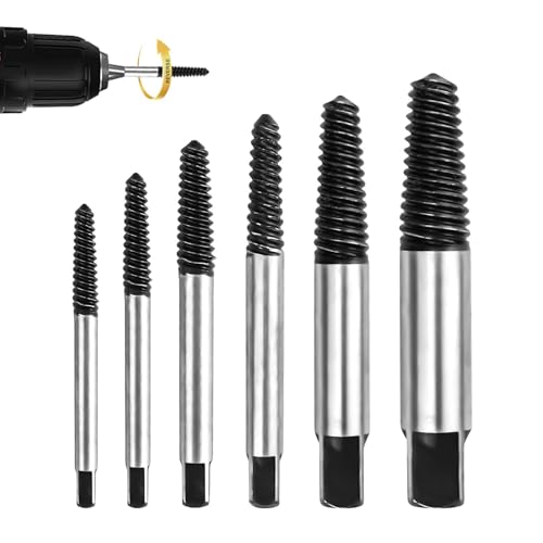 SRJQXH Extractor de Tornillos, Extractor Tornillos Rotos, [6 Piezas M3-M25 de Acero para Rodamientos]-Saca Tornillos Rotos, Kit de Extractor de Tornillos para Tornillos y Tuberías Dañados