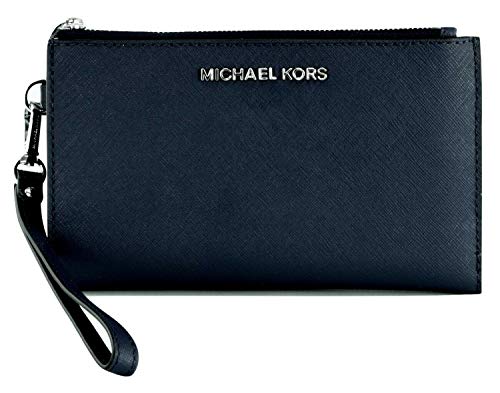 Michael Kors Jet Set Travel Double Zip Saffiano Leather Wristlet Wallet 2019 New