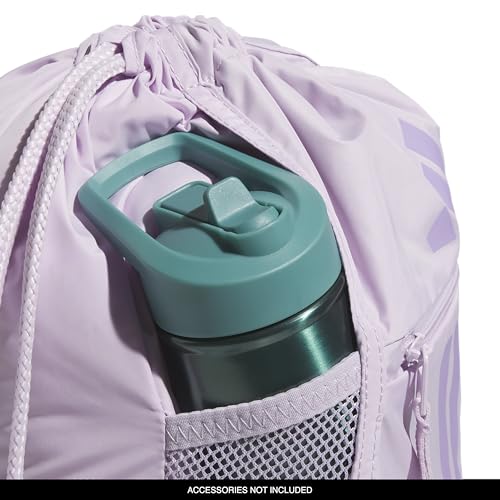 Image of adidas Alliance Sackpack - Drawstring Backpack Small Bag for Men and Women, 3 /Ice Lavender /Powder Plum Purple, One Size, Alliance Sackpack - Drawstring Backpack Small Bag for Men and Women