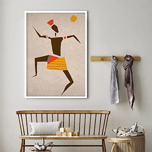 Décoration murale danseuse africaine rétro pop 40x60cm impression toile