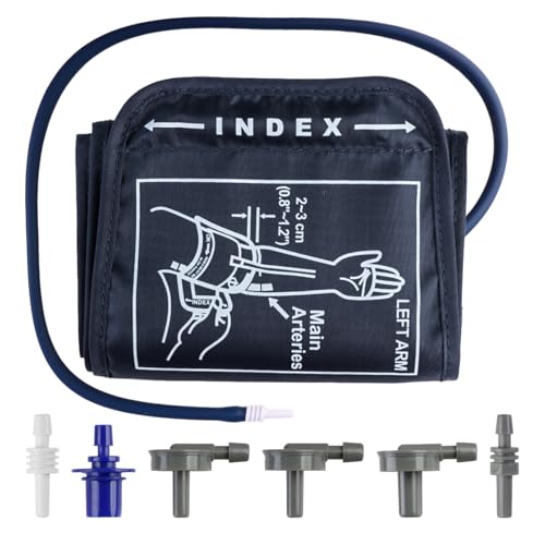 Brazalete de presión arterial extra grande, 22-52 cm de repuesto XL ajustable aplicable para brazo superior grande con 6 conectores, universal para monitor Omron BP, uso doméstico, máquinas no
