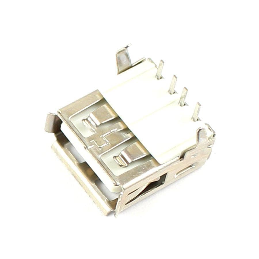Generic 100 Pcs USB Female 4 Pin Right Angle Backward DIP Connector