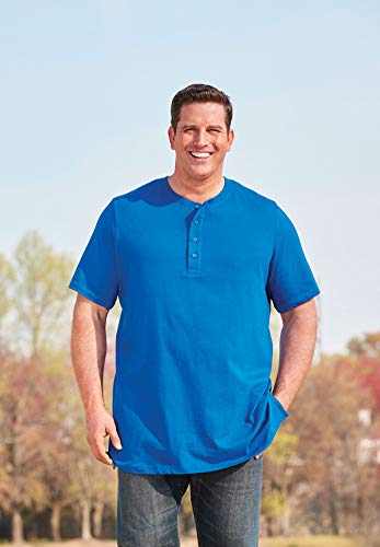 KingSize Men's Big & Tall Shrink-Less Longer Length Lightweight Henley T-Shirt2