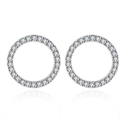 Boucles d'oreilles zircon argent sterling femme puces géométriques mosaïque modernes