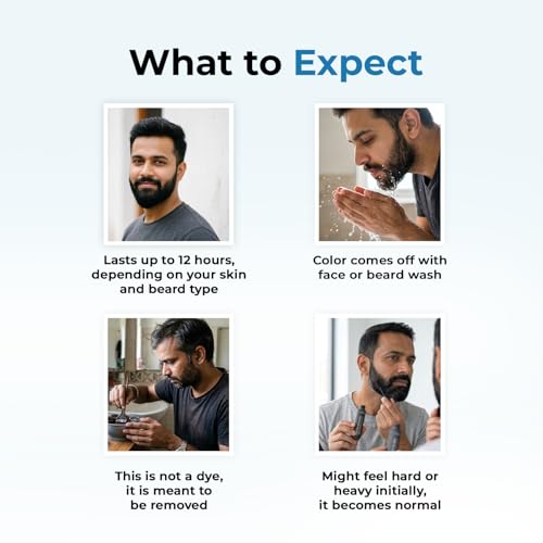 Image of Beard Touch-Up Wax | Instant Beard Colour | Quick Grey Beard Fix with Argan Oil | Smudge & Water Resistant Beard Touch Up For Men | Up to 12 Hour Hold