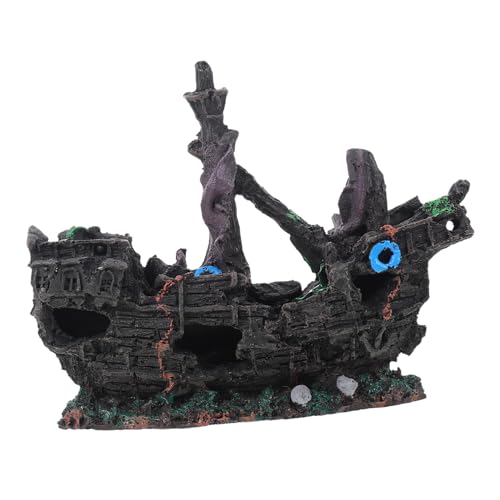 SUPVOX 海賊船の風景 魚 ボート 水槽の付属品 Hideout Aquariumの装飾 樹脂