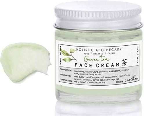 Antioxidant Organic GREEN TEA Facial Cream Anti Age Face Cream Natural Face Cream Organic Face Moisturizer Face Cream Glass jar (2 OZ)