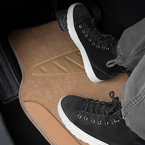 image for CAR PASS Beige Leather & Waterproof Car Carpet Floor Mats, Universal C