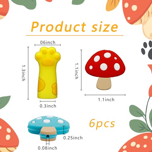 12 PCS Cat Paw Knitting Needle Stoppers and Mushroom Knitting Point Protectors, Knitting Needle Caps and Huggers, Stitch Tip Covers, Knitting Accessories for Knitting Crafts, Quilting