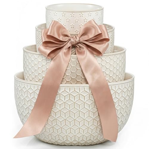 Ceramic Nesting Mixing Bowls Set of 4