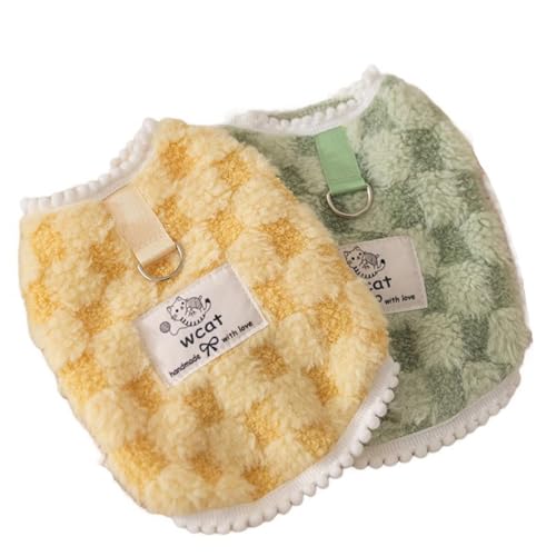 ICOUCHI 犬服 秋冬 かわいい ペット パーカー 袖なし ベスト 洋服 裏起毛タンクトップ ドックウェア コート ふわふわ 小型犬 中型犬 厚手 防寒 保温 猫服 着物 (L,グリーン)