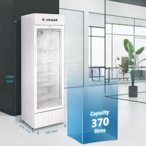 Image of ROCKWELL RVC500A Single Glass Door Visi Cooler, Internal LED, Dynamic Cooling,4 Year Warranty (White)