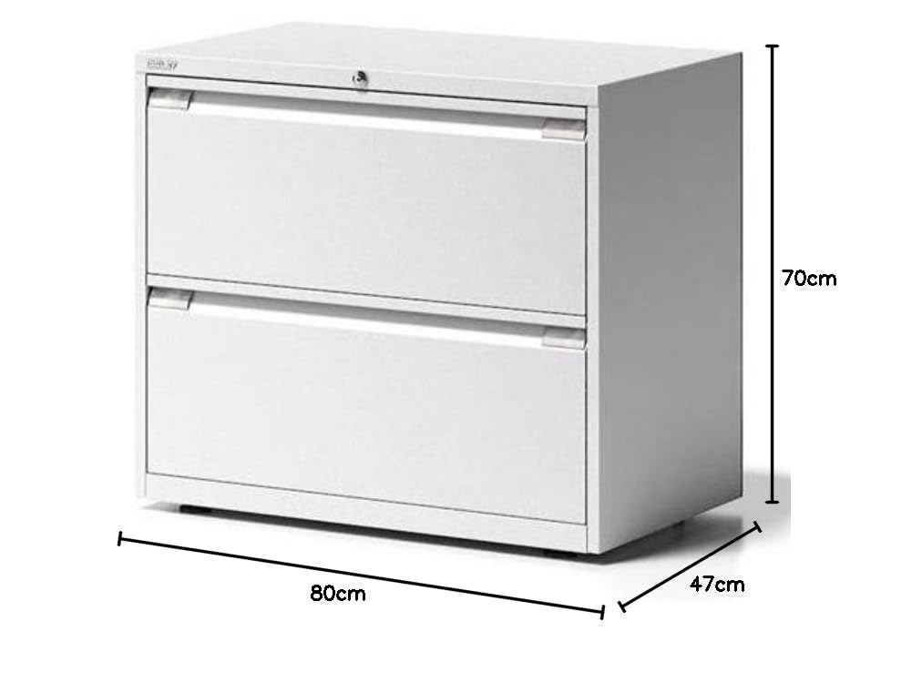 BISLEY Hängeregistraturschrank Essentials, 2 Hängeregistratur H 304 mm, Metall, 696 Verkehrsweiß, 47 x 80 x 70 cm