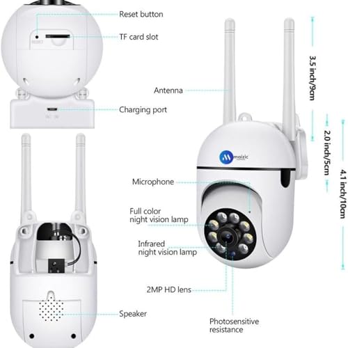 Maizic Smarthome 3 MP FHD WiFi Indoor Mini Fox Ptz Security Camera with Color Night Vision, 360° Ptz Rotation, Motion Tracking, Two Way Audio and Multi Users View 9