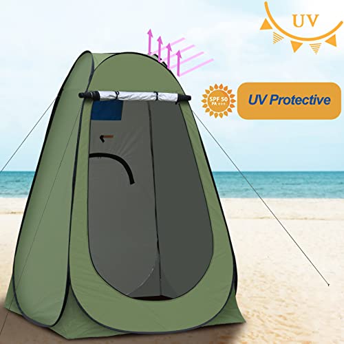 Tukailai Portable Pop Up Privacy Tent, Outdoor Camping Bathroom Toilet Shower Tent Spacious Dressing Changing Room For Hiking Beach Picnic Fishing, Instant Rain Shelter With Carrying Bag (Green) #TOP2