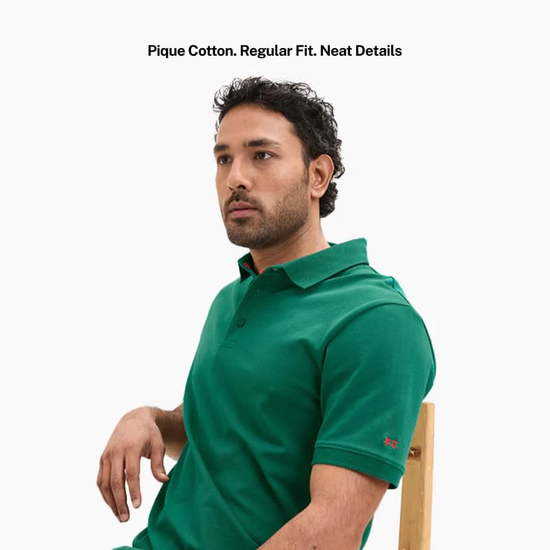 Image of LUDIC Core Polo T-Shirt, Dailymove Collection | Regular Fit | Stand-up Collars | 100% Organic Cotton, 240 GSM | Lightweight & Comfortable |Everyday Essential | Polo T-Shirt for Men