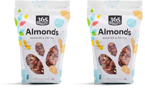 Image of 365 by Whole Foods Market, Roasted And Salted Almonds, 16 Ounce (Pack of 2)