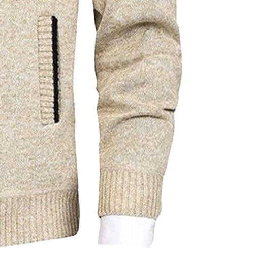 Men's Stand Collar Long Sleeve Soft Sweater Full Zip Cardigan Knitted Sweater Warm Loose Fit Casual Sweaters4