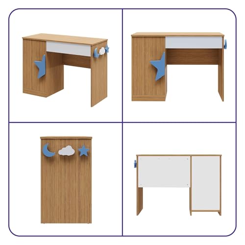 Image of Wakefit Eukee Engineered Wood Study Table - Urban Teak