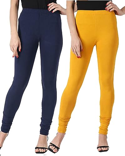 Image of Ultra Soft Cotton Slim fit Solid Color Attractive Casul wear Leggings for Womens - Pack of 2 pcs