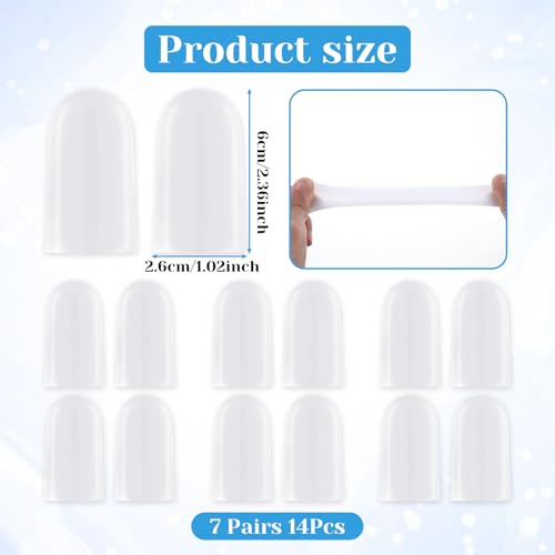 Image of simarro 14 Pieces Big Toe Protectors, Silicone Toes Protectors for Men and Women, Toe Anti-Friction Rubber Sleeves Made of Elastic Fabric, Protect Toes from Friction and Relieve Pressure (White)